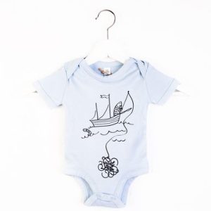 Blue baby bodysuit "Fish"