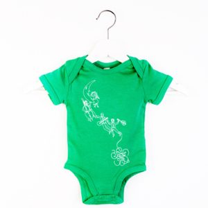 Green baby bodysuit "Moon"