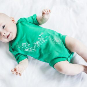 Green baby bodysuit